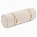 Cojín cilíndrico 20 x 50 cm de tela beige para apoyo decorativo