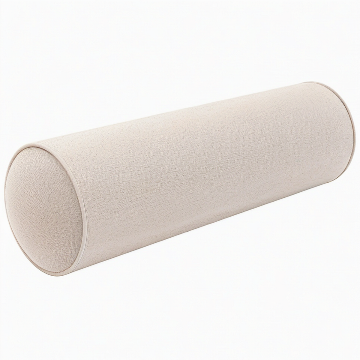 Cojín cilíndrico 15 x 50 cm de tela beige para apoyo decorativo