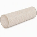 Cojín cilíndrico 18 x 50 cm de tejido beige con relieve decorativo