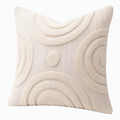Cojín decorativo 45 x 45 cm de tejido textil crema con relieve