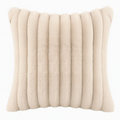 Cojín decorativo cuadrado 45 cm de poliéster beige con pelo sintético