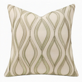 Cojín cuadrado 45 cm beige y verde con tejido texturizado decorativo
