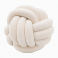 Cojín decorativo de nudo 30 cm en tejido bouclé blanco roto