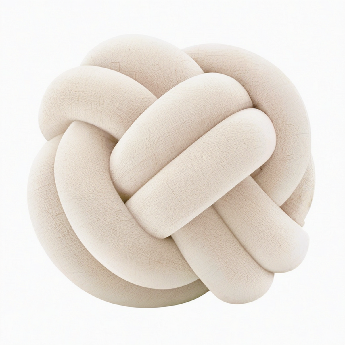 Cojín decorativo de nudo 30 cm de poliéster beige - suave para interiores