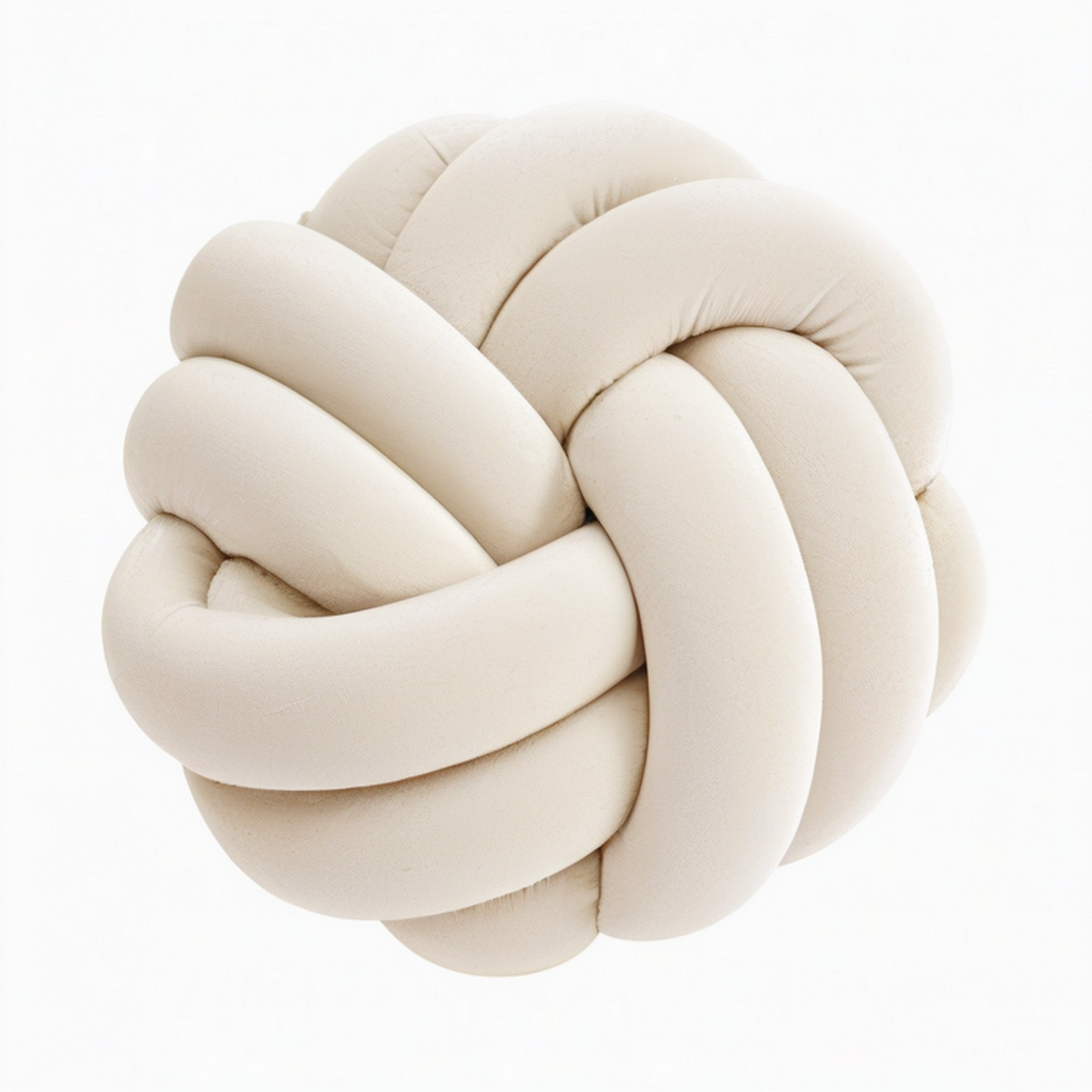 Cojín decorativo de nudo 30 cm de poliéster beige - estilo contemporáneo