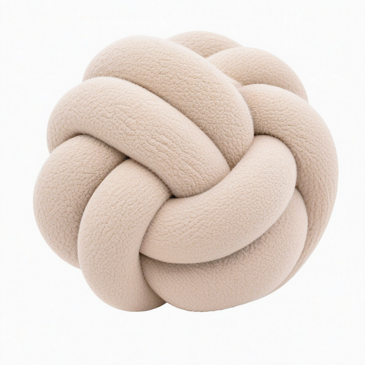 Cojín decorativo de nudo 30 cm en tejido bouclé beige - suave para sofá y cama