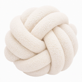 Cojín decorativo de nudo 30 cm en tejido bouclé blanco - Diseño trenzado suave