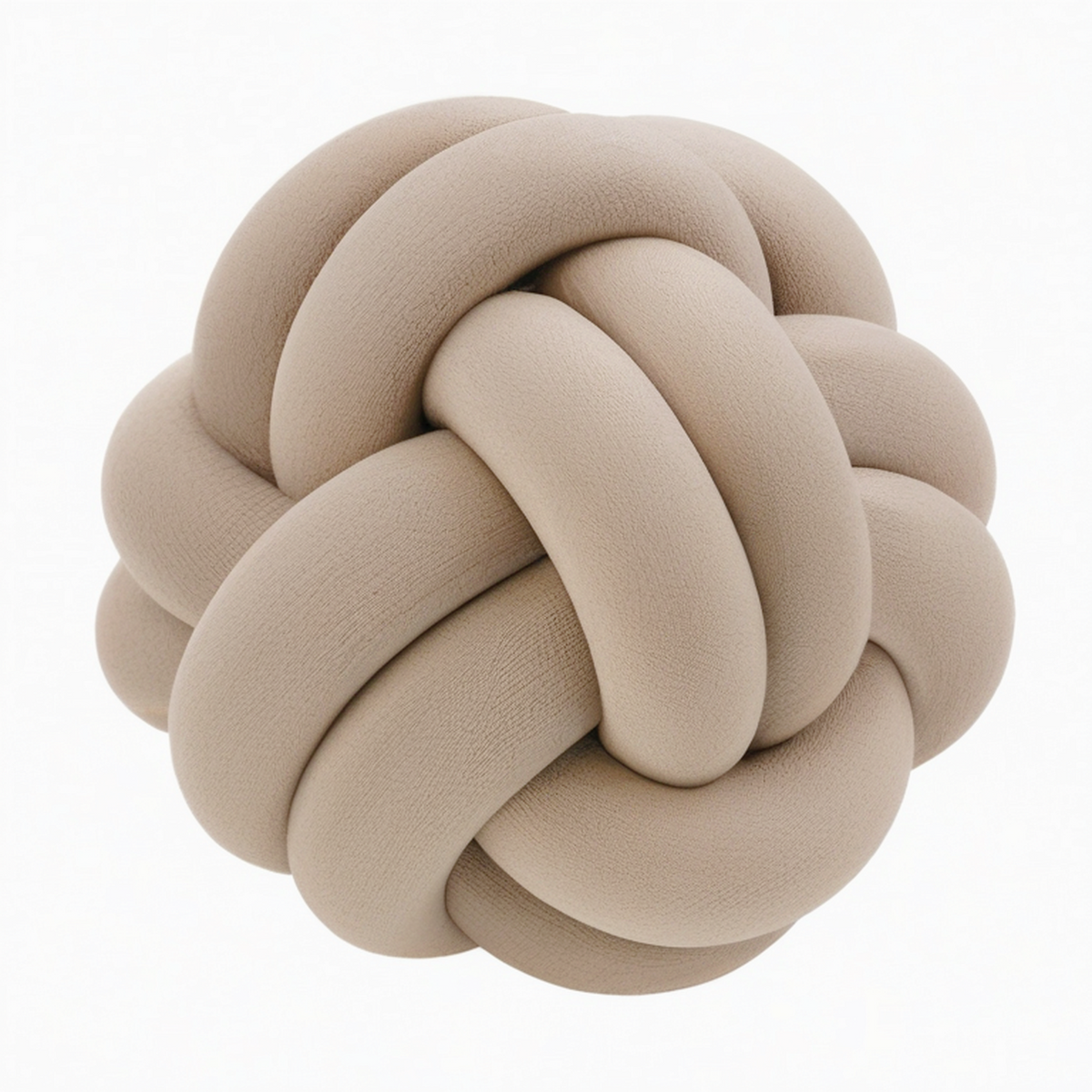 Cojín decorativo de nudo 30 cm en tejido beige suave
