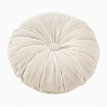 Cojín decorativo redondo 45 cm de terciopelo beige con pliegues